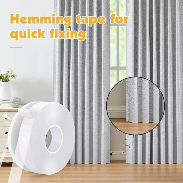 Alt view image 5 of 7 - 2 Rolls Double Sided Fabric Tape, 0.51In +0.23In Hem Tape, No Sew No Iron