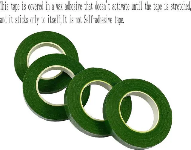 Alt view image 6 of 6 - zYoung 4 Rolls Floral Tape 1/2inch Flower Tape Dark Green Floral Tape for Bouquets Floral Arranging Stem Wrap Craft