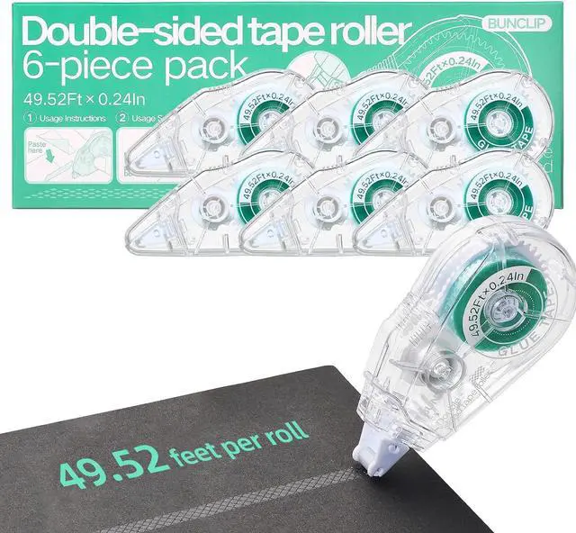 Main image of 6-Pack Scrapbook Glue Tape Runner, 49.52ft No Residue Double-Sided