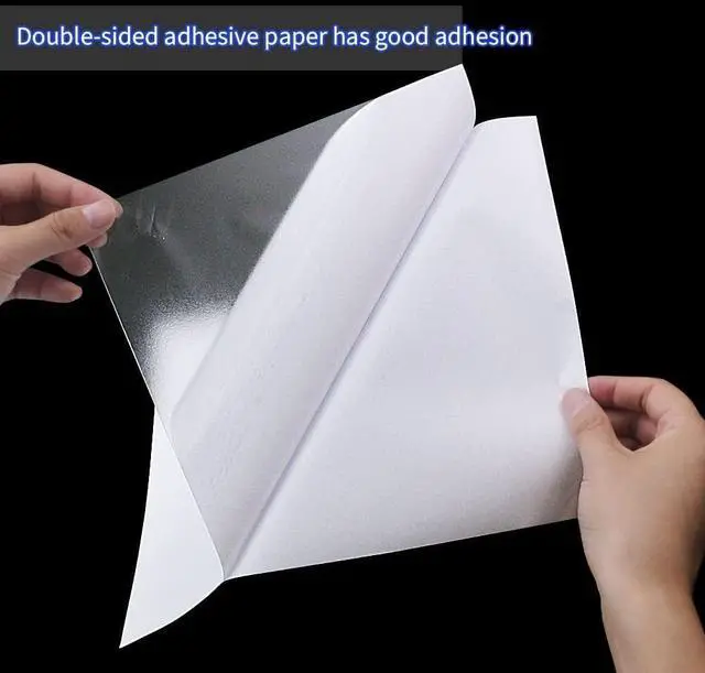 Alt view image 4 of 7 - 20 Sheets A4 Size 8.3x11.5 Inch Clear Double Sided Adhesive Tape Sheets, Super Strong Sticky Tape, DIY Art, Craft, Home Decorative Tape with White Liner