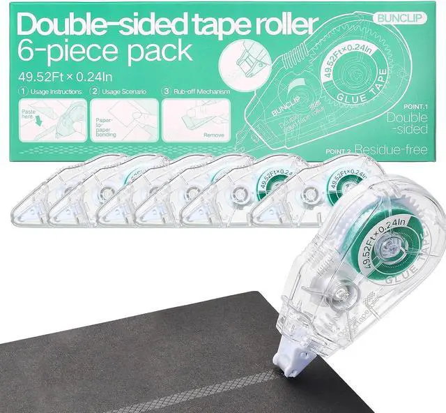 Alt view image 6 of 7 - 6-Pack Scrapbook Glue Tape Runner, 49.52ft No Residue Double-Sided