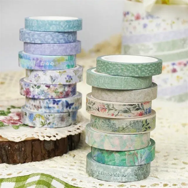 Alt view image 3 of 7 - Floral Washi Tape 16 Rolls,Flower Spring Decorative Paper Sticker