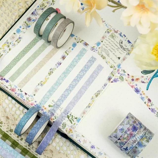 Alt view image 4 of 7 - Floral Washi Tape 16 Rolls,Flower Spring Decorative Paper Sticker