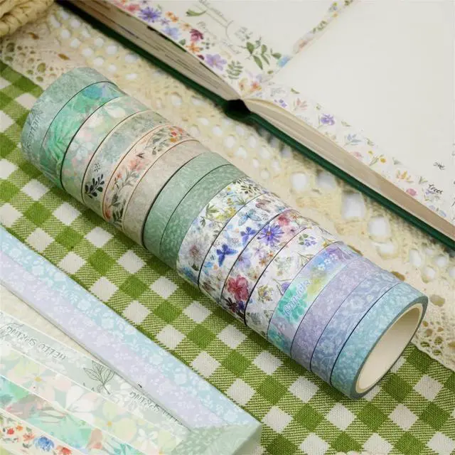 Alt view image 6 of 7 - Floral Washi Tape 16 Rolls,Flower Spring Decorative Paper Sticker