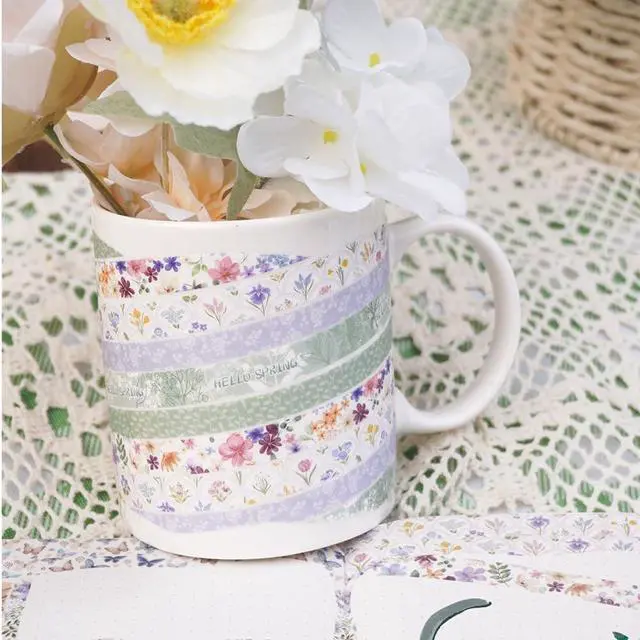 Alt view image 7 of 7 - Floral Washi Tape 16 Rolls,Flower Spring Decorative Paper Sticker