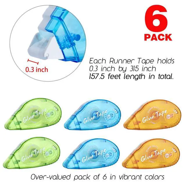 Alt view image 2 of 5 - XUXU 0.3IN x 26FT Double Sided Tape Roller, Scrapbook Tape Glue Tape