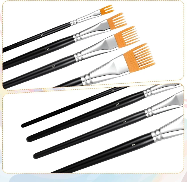 Alt view image 3 of 7 - 4Pcs Grainer Brush, Professional Artist Paintbrushes for Acrylic Painting