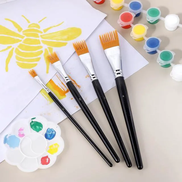 Alt view image 7 of 7 - 4Pcs Grainer Brush, Professional Artist Paintbrushes for Acrylic Painting