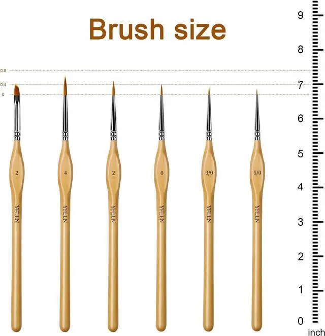 Alt view image 3 of 7 - 6Pcs Miniature Paint Brushes Set with Triangular Handles - for Acrylics, Oils, Watercolors & Paint by Number, Figurine