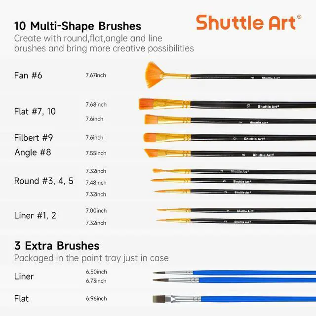 Alt view image 5 of 7 - Shuttle Art 58 Pack Watercolor Paint Set, 48 Colors Watercolor Pan with 10 Paint Brushes for Beginners, Artists, Kids & Adults to Water Color Paint, Bullet Journal, Calligraphy Practice