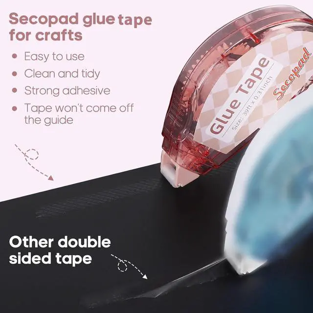 Alt view image 2 of 6 - Secopad 0.3IN X 39FT Scrapbook Tape, 4 Pack Glue Tape, Light-Color Shell