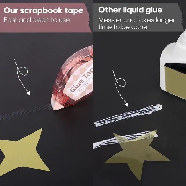 Alt view image 3 of 6 - Secopad 0.3IN X 39FT Scrapbook Tape, 4 Pack Glue Tape, Light-Color Shell