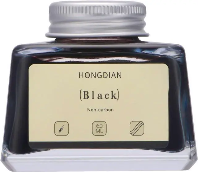 Main image of Asvine Hongdian Fountain Pen Bottled Ink Black, 60ml Fountain Pen Bottled Ink, Non Carbon