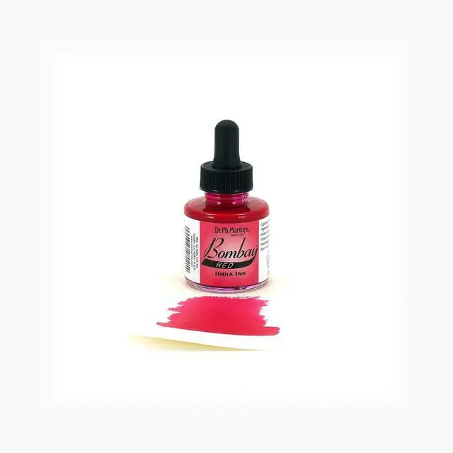 Alt view image 2 of 2 - Dr. Ph. Martin's Bombay India Ink (2BY) Ink Bottle, 1.0 oz, Red, 1 Bottle