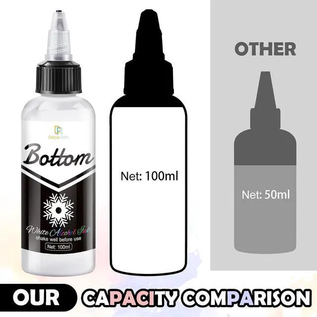 Alt view image 2 of 7 - White Alcohol Ink for Epoxy Resin, 7oz Alcohol Ink, Alcohol Inks for Resin, Concentrated Resin Pigment Alcohol-Based Resin Ink Suitable for Coaster, Tumbler, Resin Artworks and Jewelry Decorations