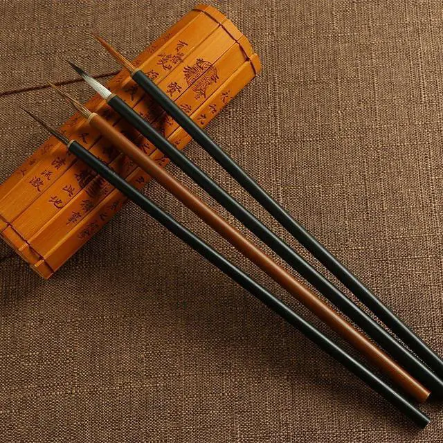 Alt view image 2 of 3 - TIUSUTA Store Set of 4 Chinese Painting Brushes Set Flower Bird Line-Drawing Brushes