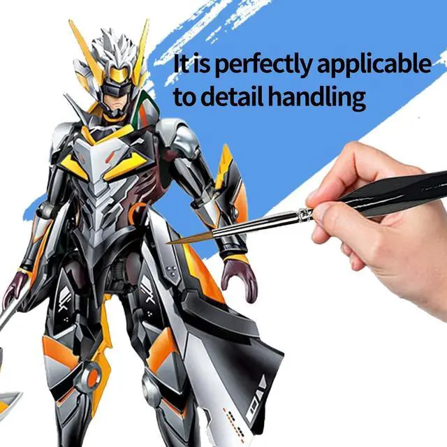 Alt view image 7 of 7 - 11PCs Miniature Detail Paint Brushes Set with Triangular Handles, Made Nylon bristles. Ideal for DIY Projects Including Watercolor, face Painting, Acrylic, Oils, Paint by Numbers, 40K(Black)
