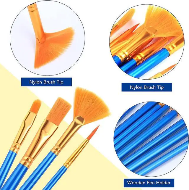Alt view image 2 of 7 - AROIC Acrylic Paint Brush Set, 30 pcs Nylon Hair Paint Brushes