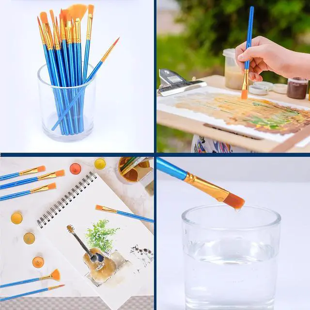 Alt view image 4 of 7 - AROIC Acrylic Paint Brush Set, 30 pcs Nylon Hair Paint Brushes