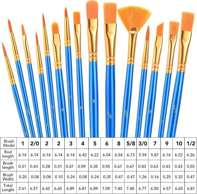 Alt view image 5 of 7 - AROIC Acrylic Paint Brush Set, 30 pcs Nylon Hair Paint Brushes