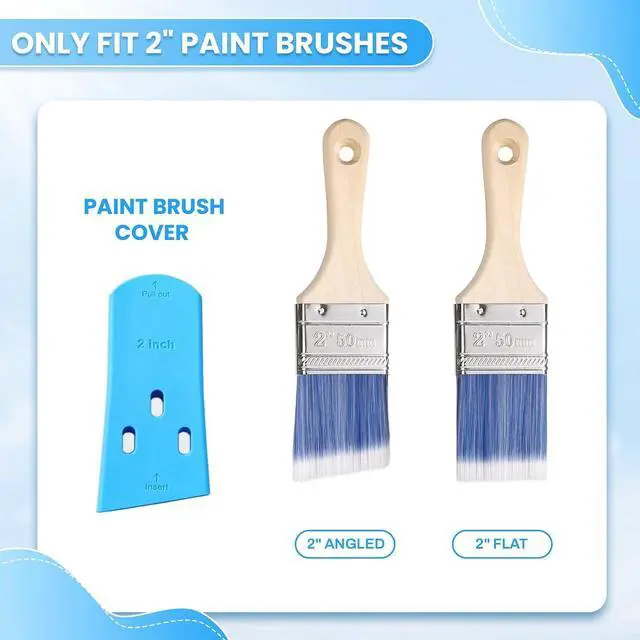 Alt view image 3 of 6 - HOMDSG 3 Pack Paint Brush Protector Covers, Fits 2" Flat & Angled Brushes