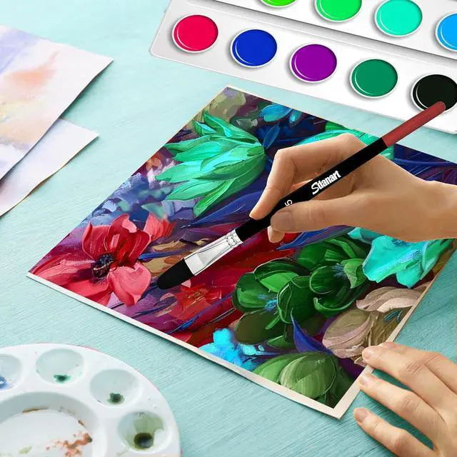 Alt view image 3 of 7 - Sdanart Filbert Paint Brushes Set,15 PCS Artist Brushes,Filbert Art Brush