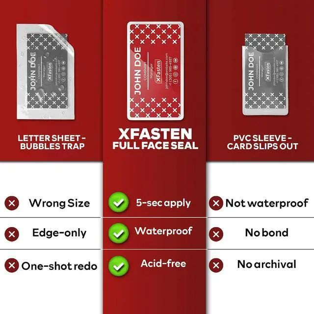 Alt view image 5 of 7 - XFasten Self-Sealing Laminating Pouches Business Card Size, 9.5 Mil and Hard Self Laminating Business Cards Pouch (Pack of 25)