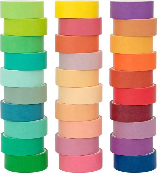 Main image of Washi Tape Set 30 Rolls, Decorative Tape, Colored Tape, Scrapbook Tape, Craft Tape for Scrapbook Supplies, Journaling, Washy Tape, Washy