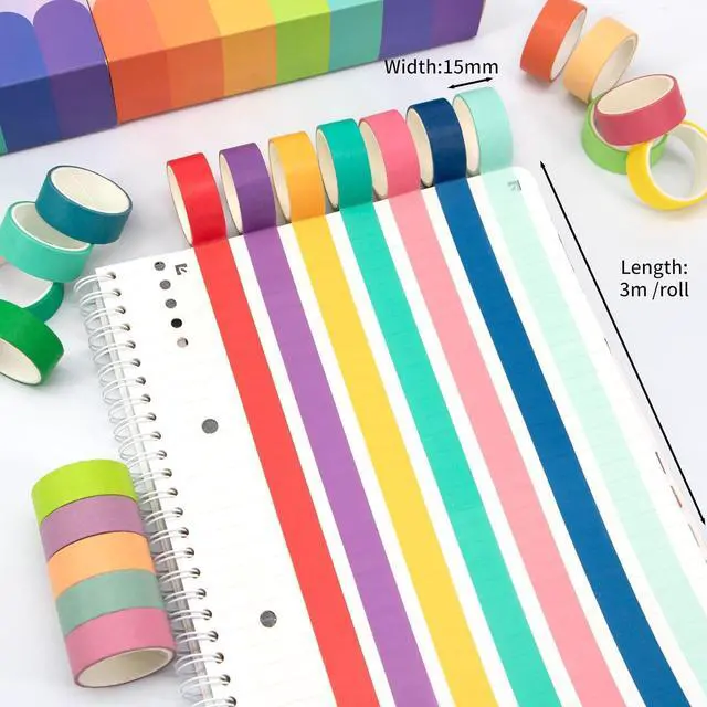 Alt view image 2 of 7 - Washi Tape Set 30 Rolls, Decorative Tape, Colored Tape, Scrapbook Tape, Craft Tape for Scrapbook Supplies, Journaling, Washy Tape, Washy