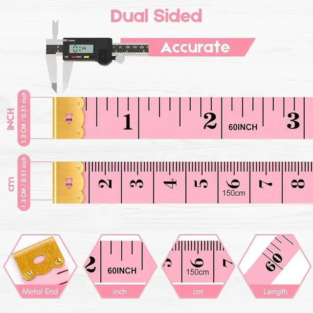 Alt view image 3 of 7 - iBayam Soft Tape Measure 60" Double Scale Body & Sewing Tape, 5-Pack