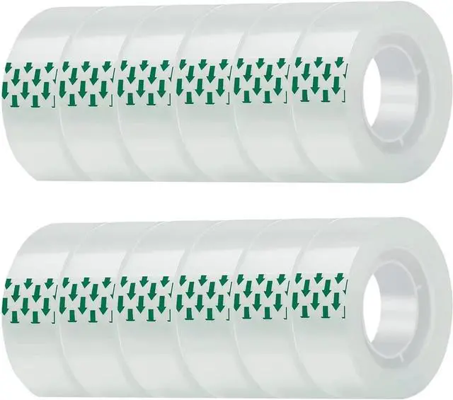Main image of JACMD 12 Rolls Clear Transparent Tape Refills, 3/4 x 1000 inches, All-Purpose Glossy Tape for Office, Home, School, Packaging, and Gift Wrapping