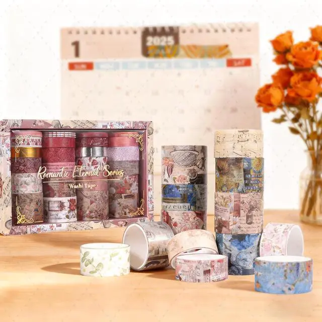 Alt view image 6 of 7 - 24 Rolls Flower Decorative Washi Tape Set(Romantic Eternal Series)