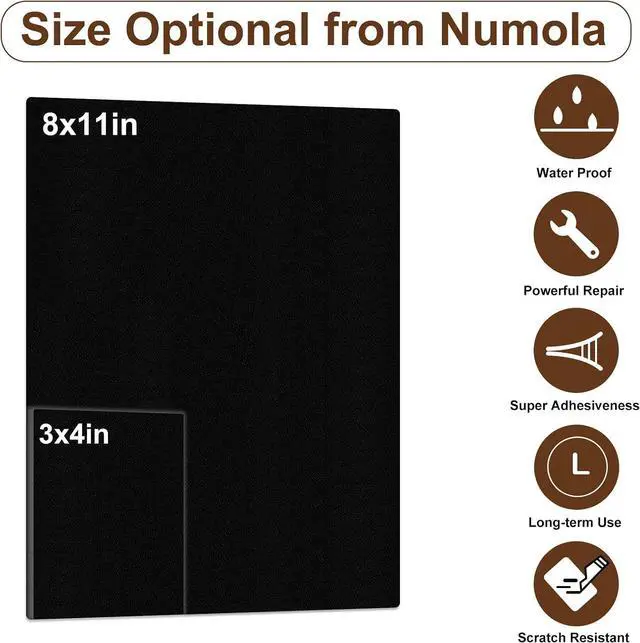 Alt view image 2 of 7 - Numola Leather Repair Patch, 8×11 Inch Self-Adhesive Black