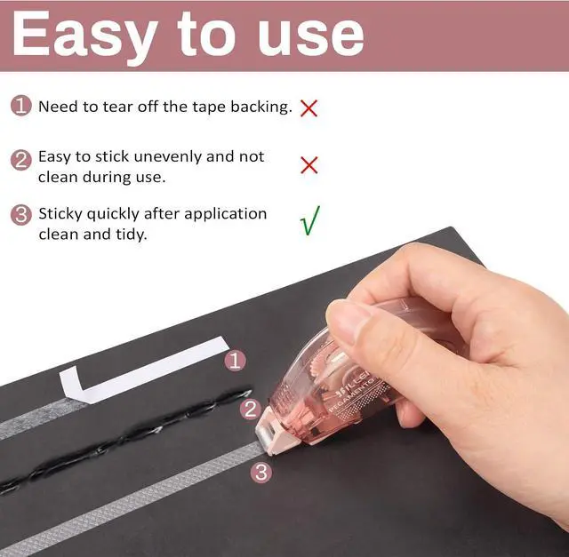 Alt view image 2 of 7 - 6 Pack Glue Tape, Double Sided Scrapbook Tape Roll for Crafts
