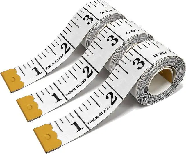 Main image of 3 Pack Soft Measuring Tape for Body ,Double Scale Fabric Craft Tape Measure Sewing Tailor Cloth Flexible Ruler for Weight Loss 60 inch/150cm,White
