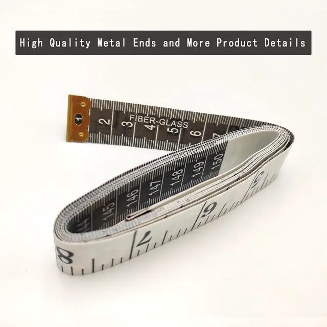 Alt view image 4 of 5 - 3 Pack Soft Measuring Tape for Body ,Double Scale Fabric Craft Tape Measure Sewing Tailor Cloth Flexible Ruler for Weight Loss 60 inch/150cm,White