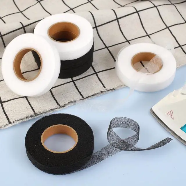 Alt view image 7 of 7 - Phinus 6 Rolls Iron On Hemming Tape, 3/5 INCH x 20 Yards No Sewing Hem Tape, Fabric Adhesive Tape for Pants, Shirts, Jackets, Skirts, Socks, DIY Crafts (White and Black)
