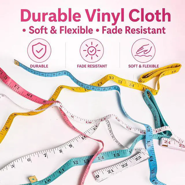 Alt view image 3 of 7 - LOUHUA Tape Measures 24 Pack, Soft Measuring Tape Bulk for Body Sewing Tailor Cloth, Flexible Fabric Tape Measure for Body Measurements, Double Scale 150cm/60inch Waist Measuring Tape