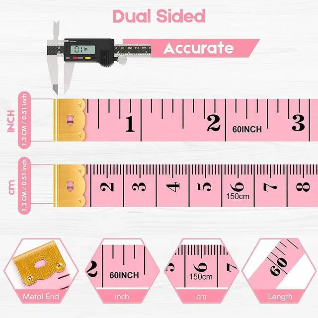 Alt view image 3 of 4 - iBayam Soft Tape Measure 60" Double Scale Body & Sewing Tape, 2-Pack