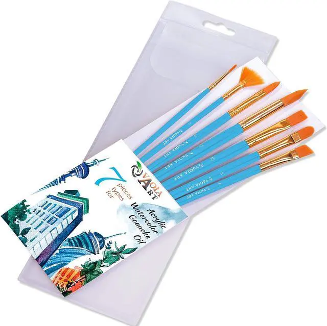Main image of Paint Brush Set for Acrylic Painting Artist Paint Brushes Watercolor Brush Professional Oil Painting Brushes Gouache Paint Set for Body Small Craft Paint Brushes Blue Handle