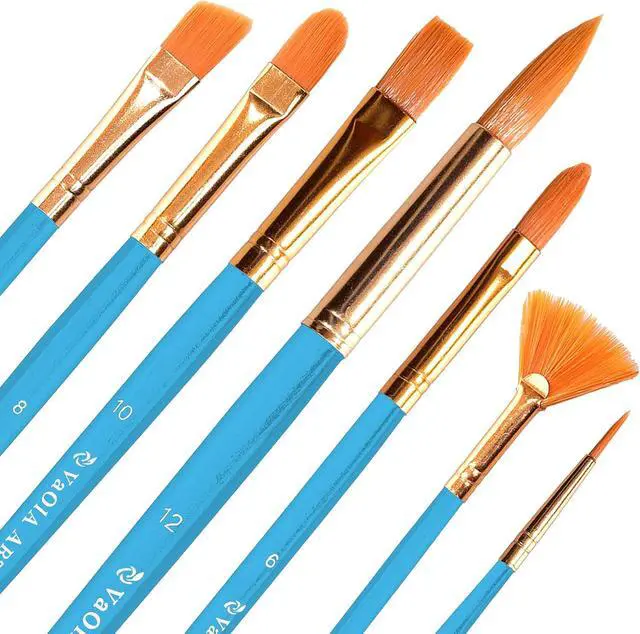 Alt view image 2 of 7 - Paint Brush Set for Acrylic Painting Artist Paint Brushes Watercolor Brush Professional Oil Painting Brushes Gouache Paint Set for Body Small Craft Paint Brushes Blue Handle