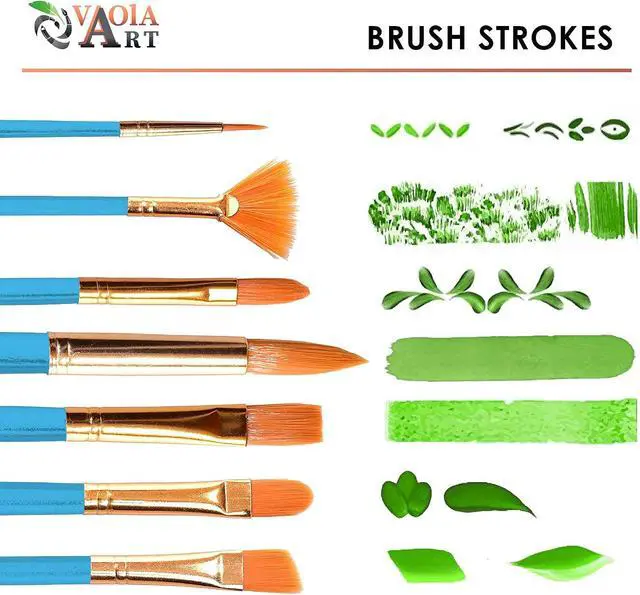 Alt view image 7 of 7 - Paint Brush Set for Acrylic Painting Artist Paint Brushes Watercolor Brush Professional Oil Painting Brushes Gouache Paint Set for Body Small Craft Paint Brushes Blue Handle