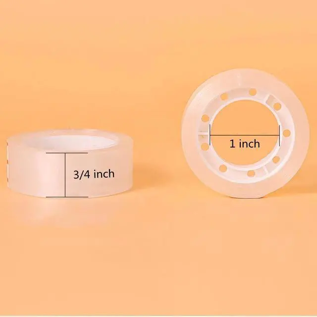Alt view image 2 of 6 - 12 Rolls Transparent Tape Refills Rolls 3/4-Inch x 720 inch, 1 inch Core, Clear Gift Wrapping Tape Refill Roll for Office, Home, School