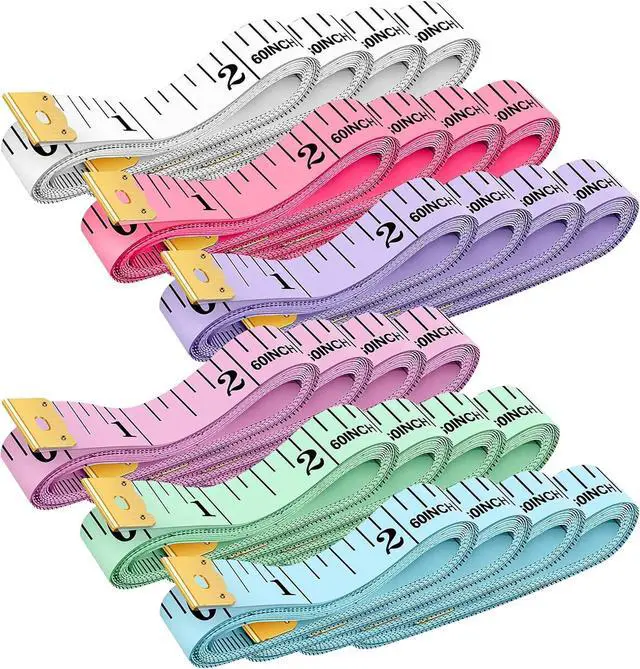 Main image of 24 Pack Soft Measuring Tape for Sewing - 6 Colors, Dual Scale 60 in/150 cm