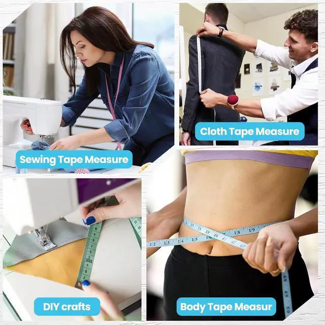Alt view image 5 of 7 - 24 Pack Soft Measuring Tape for Sewing - 6 Colors, Dual Scale 60 in/150 cm