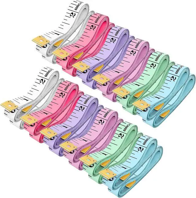 Alt view image 7 of 7 - 24 Pack Soft Measuring Tape for Sewing - 6 Colors, Dual Scale 60 in/150 cm