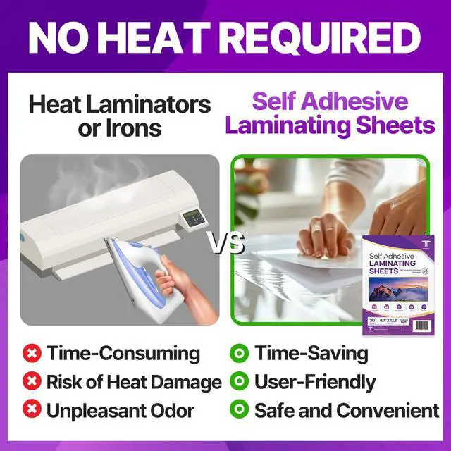 Alt view image 3 of 7 - T TORTO9 Peel & Stick Self Adhesive Laminating 30 Sheets, 3mil Thickness, No Heat Required, Machine-Free, Clear Contact Paper for Documents and Crafts (Letter Size)