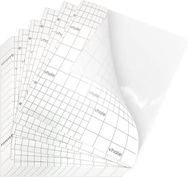 Main image of VHALE Glossy Clear Self-adhesive Overlay Laminating Sheet Contact Papers, 7 X 8 Inches, Single-sided, for Easy Application of Paper Suncatcher Kids Crafts, 3.15 Mil, Pack of 20