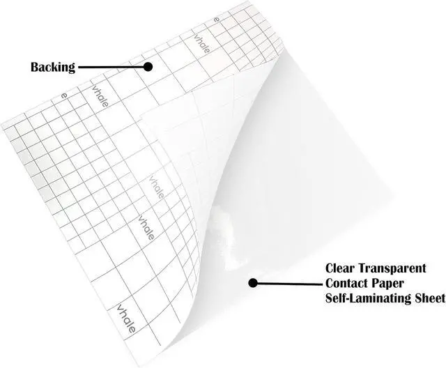 Alt view image 3 of 5 - VHALE Glossy Clear Self-adhesive Overlay Laminating Sheet Contact Papers, 7 X 8 Inches, Single-sided, for Easy Application of Paper Suncatcher Kids Crafts, 3.15 Mil, Pack of 20