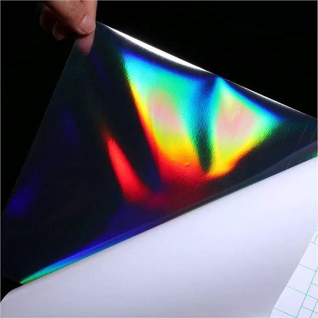 Alt view image 2 of 7 - Bleidruck 25 Sheets Clear Holographic Laminate Sheets Self-Adhesive Paper